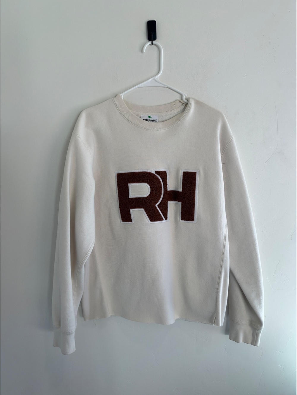 Independent Trading Company RH Crewneck Sweatshirt Size Large Cream Brown